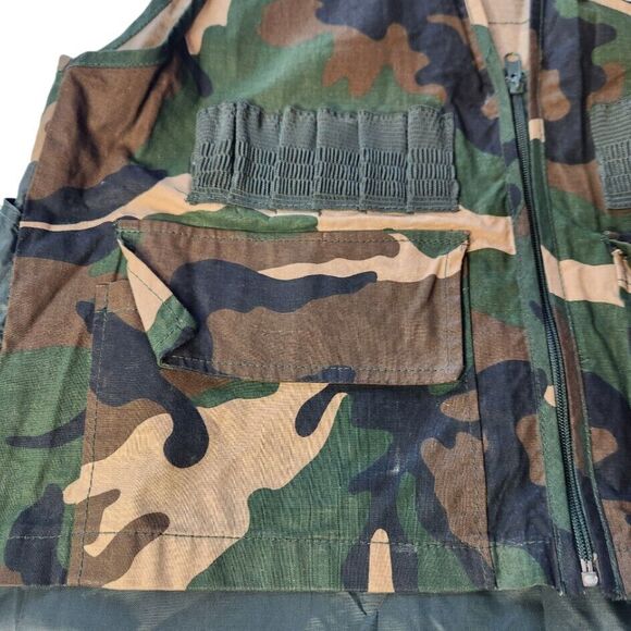 Vintage Duck Bay Camo Hunting Shooting Water Fowl Vest W/ Shell Holders Mens Lg - Picture 6 of 13